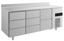 A&S Kühltisch -2 bis +8°C 1865x700x850mm mit 1x zwei Schubladen und 2x drei Schubladen u. Aufkantung (3DDZA)