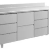 A&S Kühltisch -2 bis +8°C 1865x700x850mm mit 1x zwei Schubladen und 2x drei Schubladen u. Aufkantung (3DZDA)