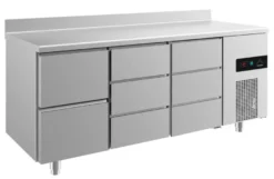 A&S Kühltisch -2 bis +8°C 1865x700x850mm mit 1x zwei Schubladen und 2x drei Schubladen u. Aufkantung (3ZDDA)