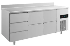 A&S Kühltisch -2 bis +8°C 1865x700x850mm mit 2x zwei Schubladen und 1x drei Schubladen u. Aufkantung (3DZZA)
