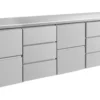 A&S Kühltisch -2 bis +8°C 2330x700x850mm mit 2x zwei Schubladen und 2x drei Schubladen (4ZDZD)