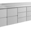 A&S Kühltisch -2 bis +8°C 2330x700x850mm mit 2x zwei Schubladen und 2x drei Schubladen u. Aufkantung (4ZZDDA)
