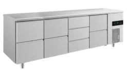 A&S Kühltisch -2 bis +8°C 2330x700x850mm mit 3x zwei Schubladen und 1x drei Schubladen (4ZZDZ)