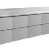 A&S Kühltisch -2 bis +8°C 2330x700x850mm mit 4x zwei Schubladen u. Aufkantung (4ZZZZA)