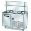 Ausgaben Kühltisch PROFI gekühlt B200 mit Flügeltüren und Glasaufsatz 1200x700x1400 - 3x GN 1/1