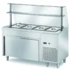 Ausgaben Kühltisch PROFI neutral mit Schiebetüren und Glasaufsatz 2000x700x1400 - 5x GN 1/1