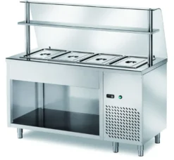 Ausgaben Kühltisch PROFI offen mit Glasaufsatz 2000x700x1400 - 5x GN 1/1