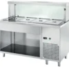 Ausgaben Kühltisch PROFI offen mit eckigem Glasaufsatz 900x700x1300