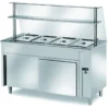 Ausgabe Warmhaltetisch PROFI neutral mit Schiebetüren und Glasaufsatz 2000x700x1400 - 5x GN 1/1