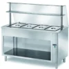 Ausgabe Warmhaltetisch PROFI offen mit Glasaufsatz 1200x700x1400 - 3x GN 1/1