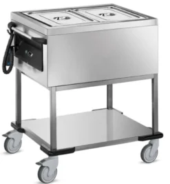 Bain-Marie Wagen PROFI mit Trockenheizung 2x GN 1/1