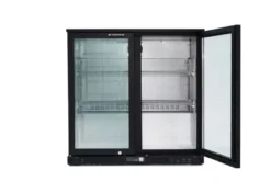 Barkühlschrank ECO 230 mit Klapptüren schwarz, LED Beleuchtung, unterbaubar