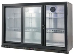 Barkühlschrank ECO 350 mit Schiebetüren schwarz, LED Beleuchtung, unterbaubar