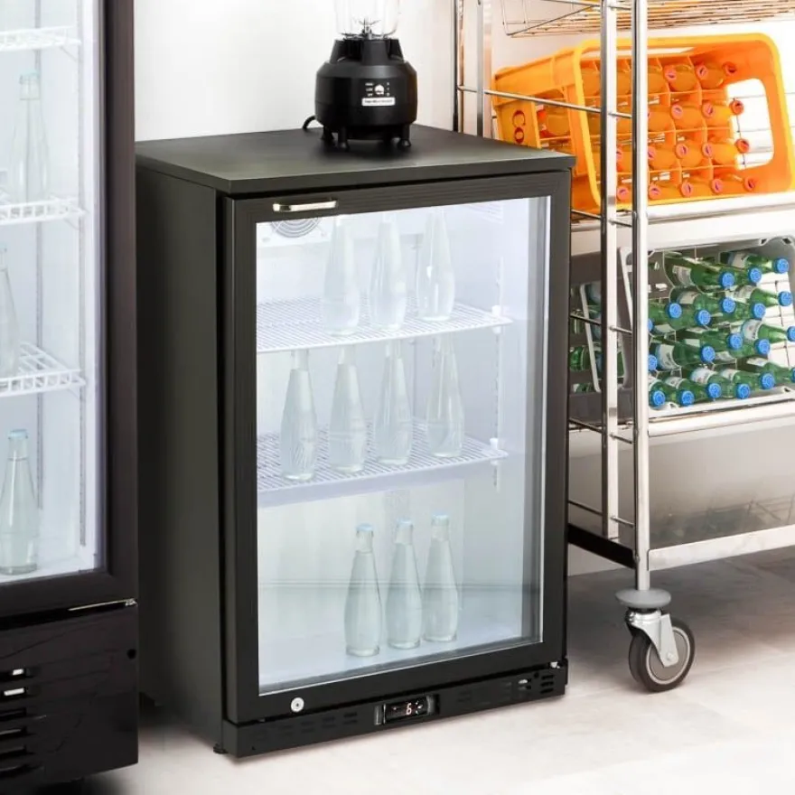 Barkühlschrank ECO 130 schwarz, LED Beleuchtung, unterbaubar