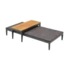 barths Athene – Lounge-Set mit zwei Beistelltischen Anthrazit – Teakholz