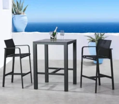 barths Bar-Tisch Rhodos 800x800 mm anthrazit/Ardesia
