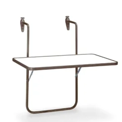 barths Boy – Balkonhängetisch 60x40 cm Braun-Weiß