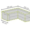 barths Profi-Schutzhülle für Lounge-Gruppen L-Form 2150x2150x700 mm