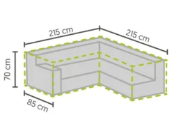 barths Profi-Schutzhülle für Lounge-Gruppen L-Form 2150x2150x700 mm