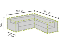 barths Profi-Schutzhülle für Lounge-Gruppen L-Form 3000x3000x700 mm