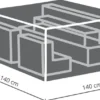 barths Profi-Schutzhülle für Lounge-Gruppen, klein, 1400x1400x700 mm