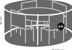 barths Profi-Schutzhülle für Möbelgruppen, klein, rund (ØxH)2000 x 850 mm