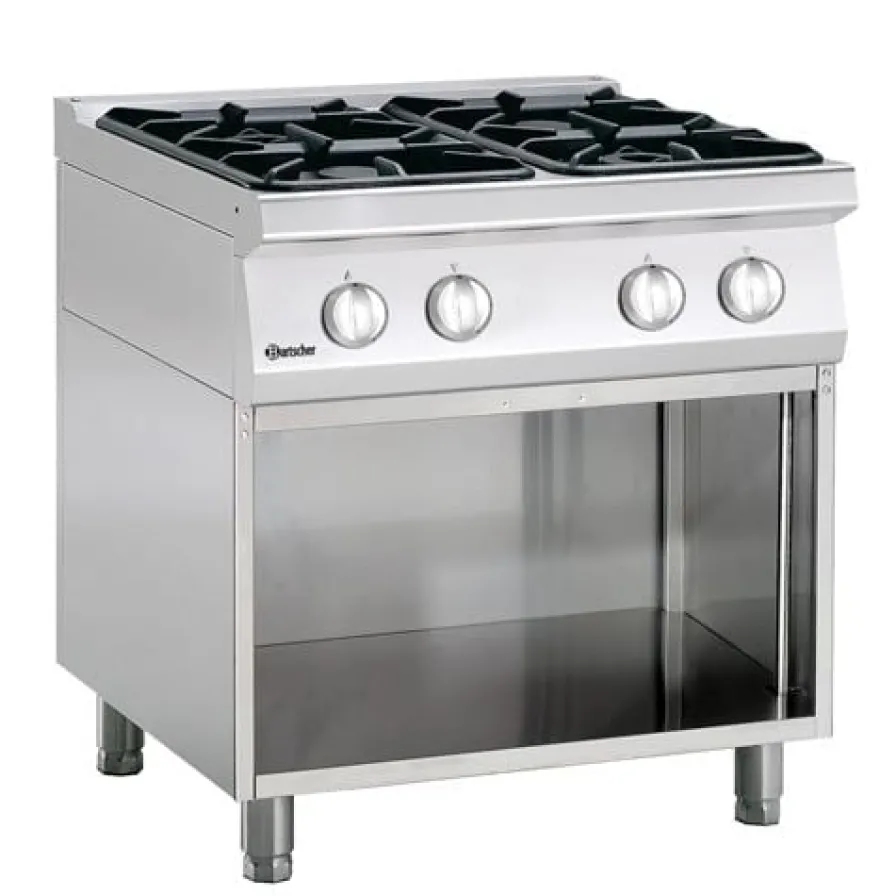 Bartscher Gasherd Serie 700 Classic mit offenem Unterbau, 4 Flammen - Standgerät