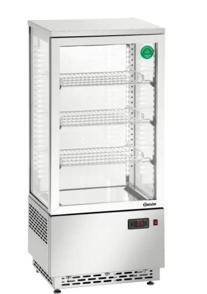 Bartscher Mini-Kühlvitrine 78L, Edelstahl