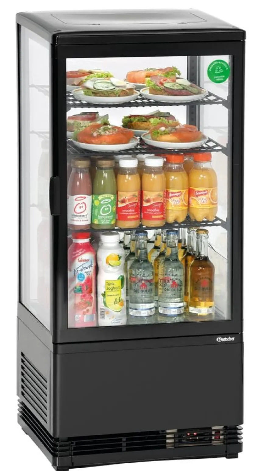 Bartscher Mini-Kühlvitrine 78L, schwarz