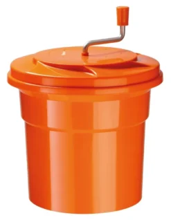 Bartscher Salatschleuder orange mit Wasserablaufschlauch, 25 Liter