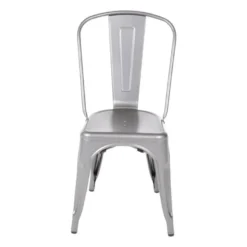 Bolero Bistro Stahl Beistellstühle Gun Metal Grau (4 Stück)