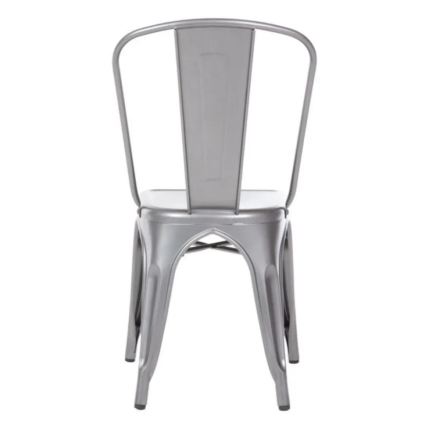 Bolero Bistro Stahl Beistellstühle Gun Metal Grau (4 Stück)
