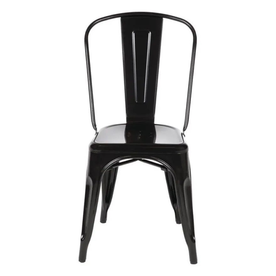 Bolero Bistro Stahl Beistellstühle Schwarz (4 Stück)