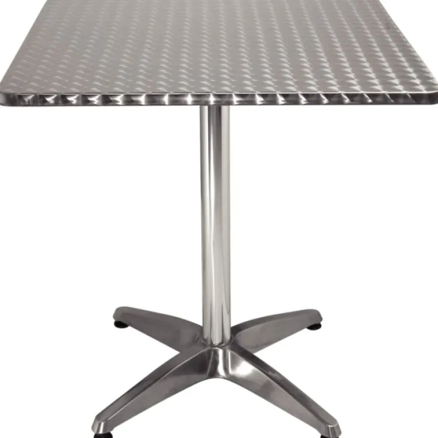 Bolero Bistrotisch 700x700 mm Edelstahl, 1 Bein