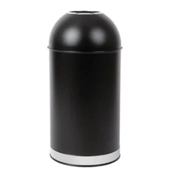 Bolero 40L schwarzer Abfalleimer aus Stahl mit offenem Deckel