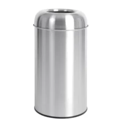 Bolero offener Edelstahl Abfallbehälter silber 40L