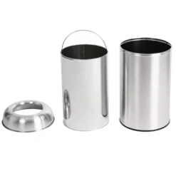 Bolero offener Edelstahl Abfallbehälter silber 40L