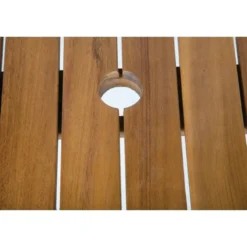 Bolero quadratischer Stahl- und Akazienholztisch 80cm
