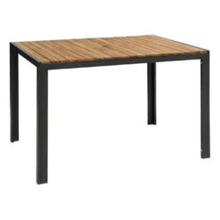 Bolero rechteckiger Stahl- und Akazienholztisch 1200x800 mm