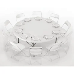 Bolero runder Klapptisch weiß 183cm