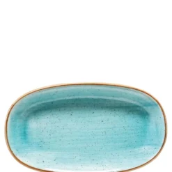 Bonna Premium Porcelain Aura Aqua Gourmet Platte oval 19 x 11 cm, hellblau