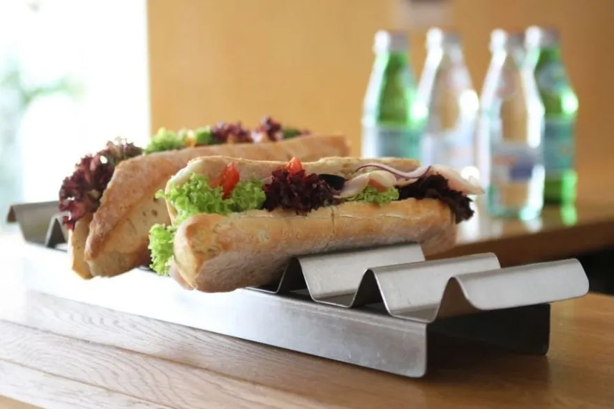 Brötchenhalter Edelstahl für 7 Brötchen 475x105x60mm