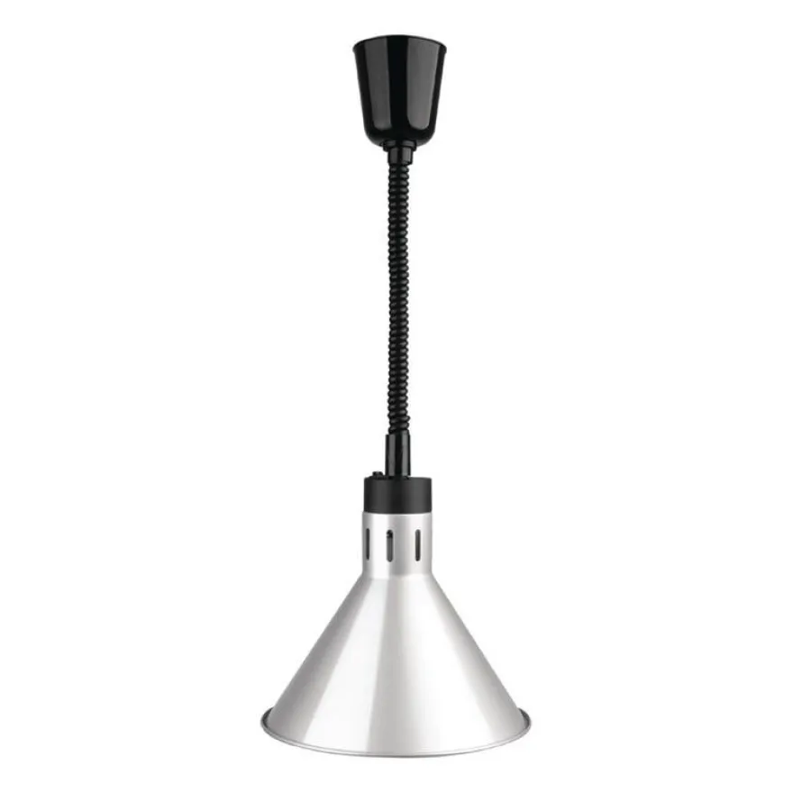 Buffalo ausziehbare konische Wärmelampe mit Silber-Finish