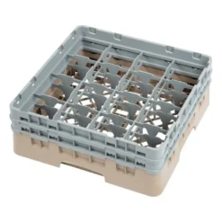 Cambro Gläserspülkorb beige mit 16 Fächern max Glashöhe 13,3cm