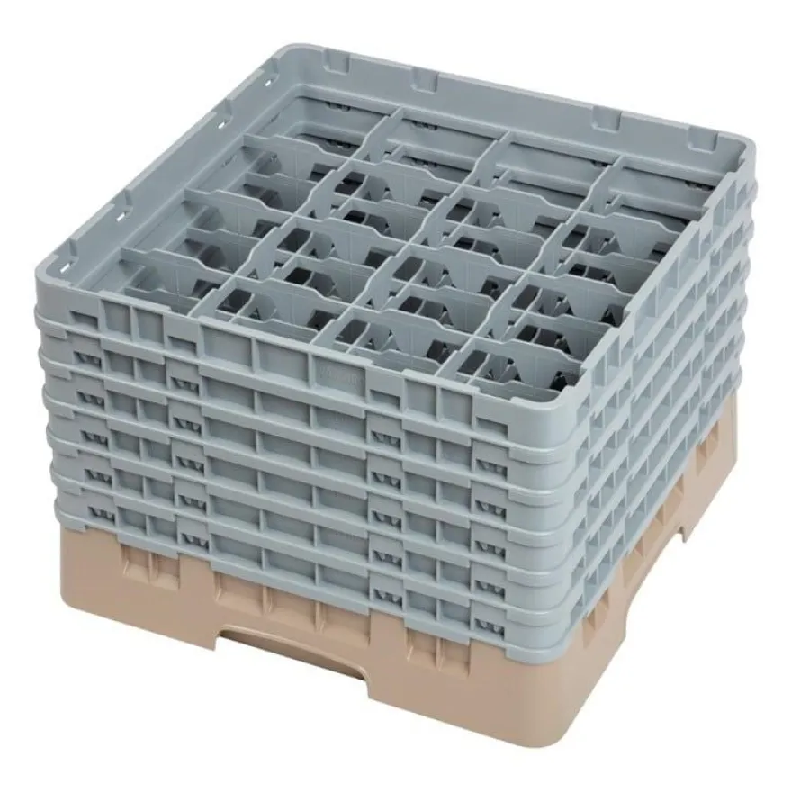 Cambro Gläserspülkorb beige mit 16 Fächern max Glashöhe 29,8cm