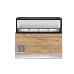 CLASSIC LINE Salattheke 4x 1/1GN, 150x88x134cm, schwarzer Granit, LED Beleuchtung