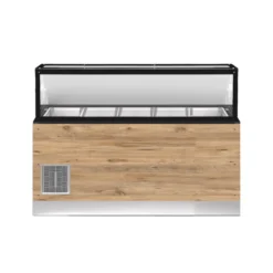 CLASSIC LINE Salattheke 5x 1/1GN, 180x88x134cm, schwarzer Granit, LED Beleuchtung