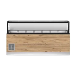 CLASSIC LINE Salattheke 7x 1/1GN, 256x88x134cm, schwarzer Granit, LED Beleuchtung