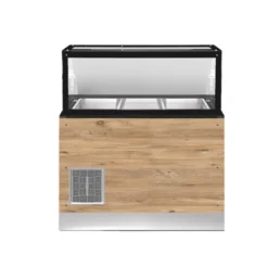 CLASSIC LINE Salattheke 3x 1/1GN, 110x88x134cm, schwarzer Granit, LED Beleuchtung