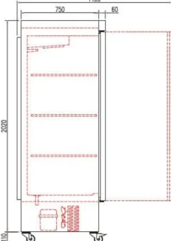 Coreco Edelstahltiefkühlschrank US Range 2200